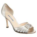 Manolo Blahnik "Sedaraby" Silver D'orsay Pumps